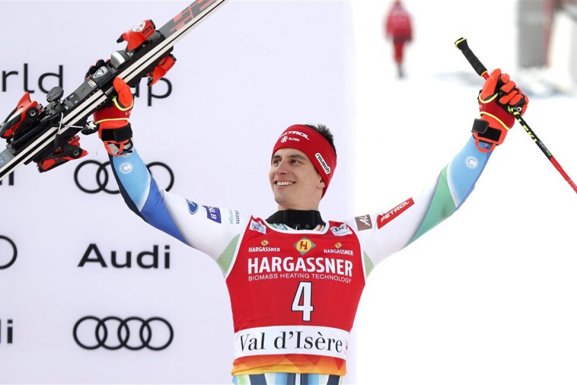 Žan Kranjec po odlični prvi vožnji v Alta Badii na koncu peti