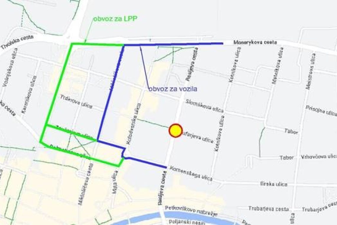 Še ena prometna zapora v Ljubljani