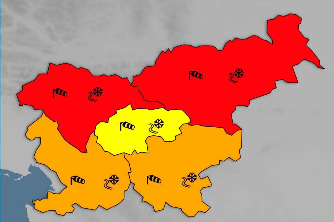 Jutri močan veter in obilno sneženje